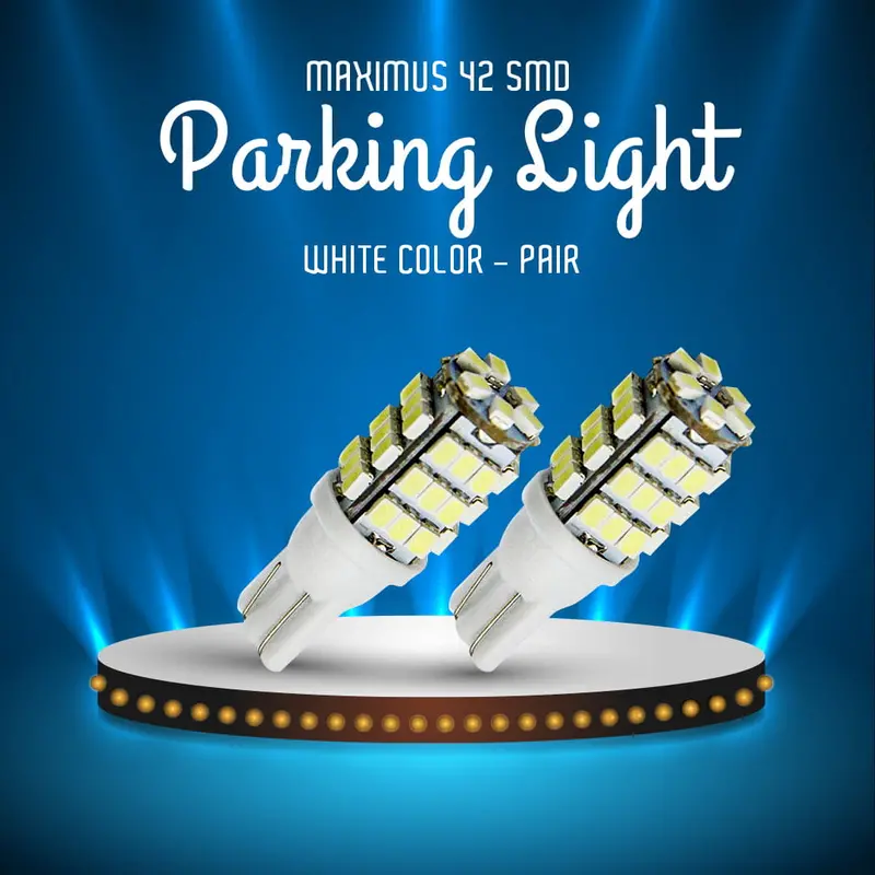 Maximus 42 Smd Led Parking Light White Color- Pair - Led Light Bulb For Parking | Smd Car Exterior Lamps Parking Lights 1