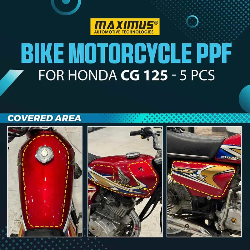Maximus Bike Motorcycle Ppf For Honda Cg 125 - 5 Pcs - Die Cut Paint Protection Film Pieces 1