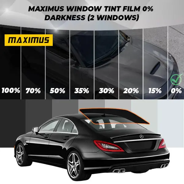 Maximus Black 0% Darkness Tint Film (2 Windows) 1