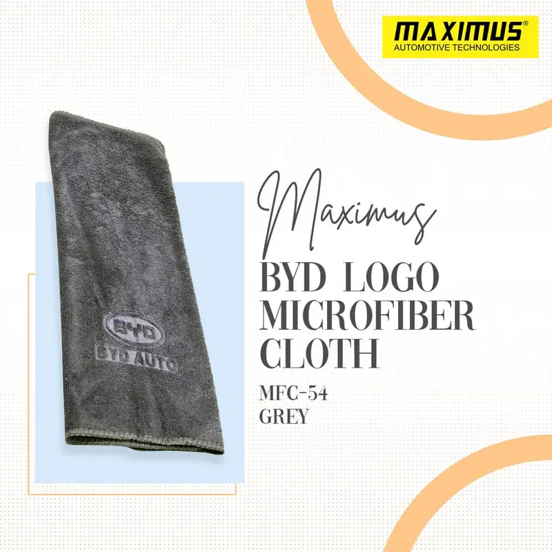 Maximus Byd Logo Microfiber Cloth Mfc-54 40X40cm 400Gsm - Super Soft Cloth - Grey 1