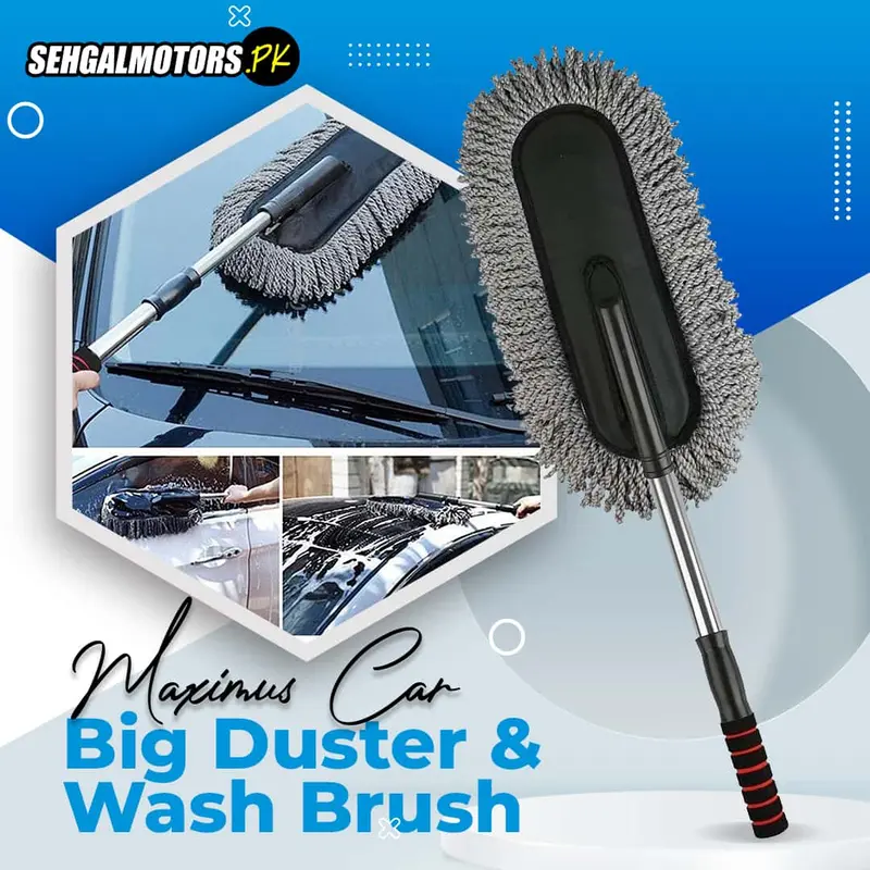 Maximus Car Big Duster And Wash Brush - Dusting For Car | Microfiber Expandable Wet & Dry Use Duster 1