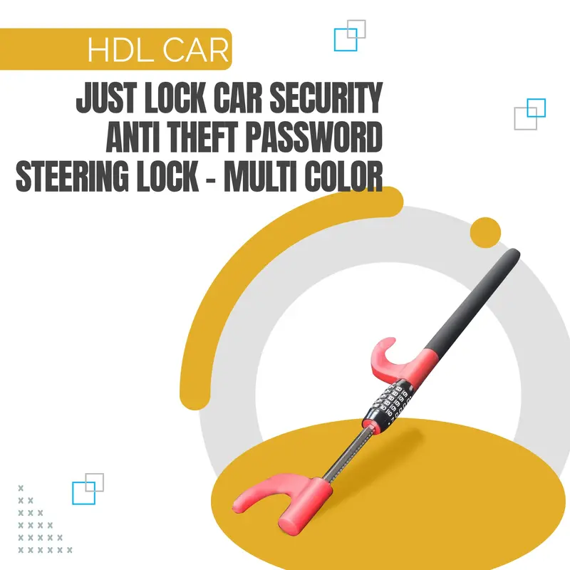 Maximus Car Security Anti Theft Password Steering Lock - Multi Color 1
