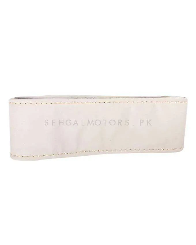 Maximus Chinese Rexine Car Steering Anti Non Slip Wheel Cover - Beige Stitch 2