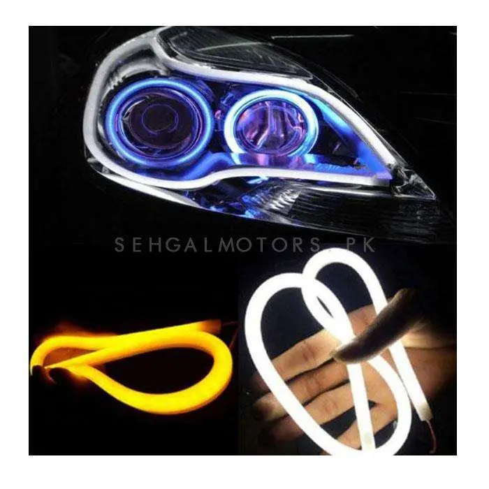 Maximus Flexible Headlight / Head Lamp Dual Color Internal Drl With 200 Smd - Audi Style Look | Installed Inside 2