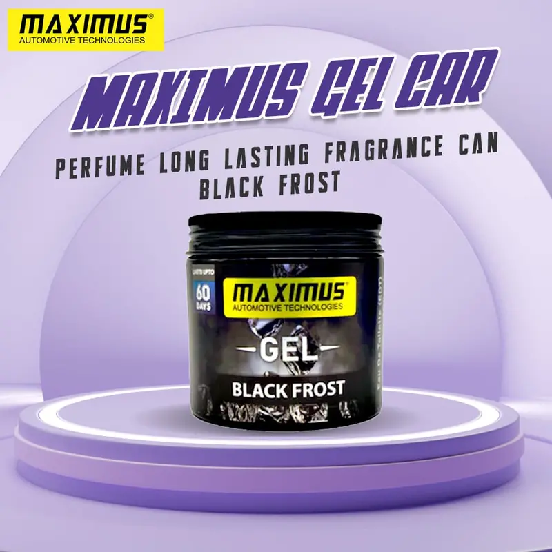Maximus Gel Car Perfume Long Lasting Fragrance Can - Black Frost 1