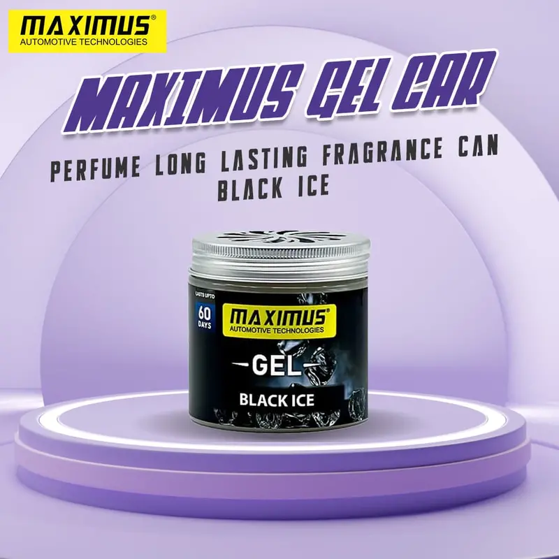Maximus Gel Car Perfume Long Lasting Fragrance Can - Black Ice 1