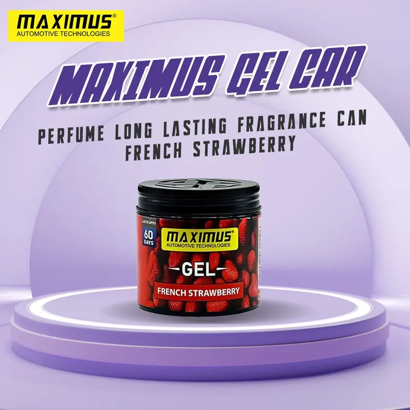 Maximus Gel Car Perfume Long Lasting Fragrance Can - French Strawberry 1