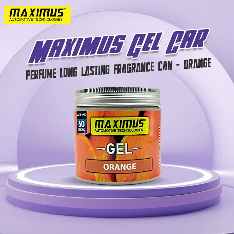 Maximus Gel Car Perfume Long Lasting Fragrance Can - Orange 1