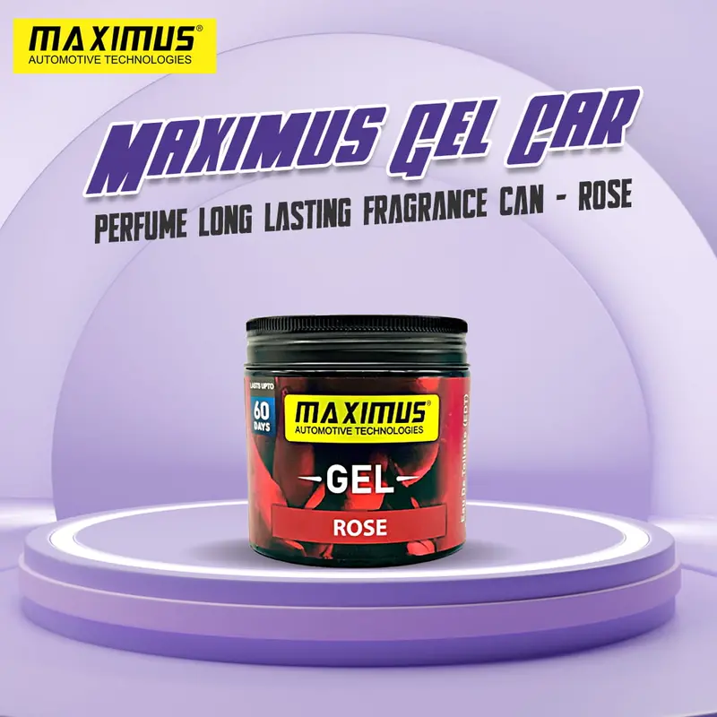 Maximus Gel Car Perfume Long Lasting Fragrance Can - Rose 1