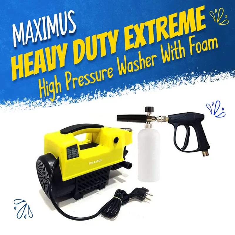Maximus Heavy Duty Extreme Pressure Washer With Foam Cannon Foam Jet - Detailing Washer | 130-120 Bar Pressure | Domestic And Commercial Use 1