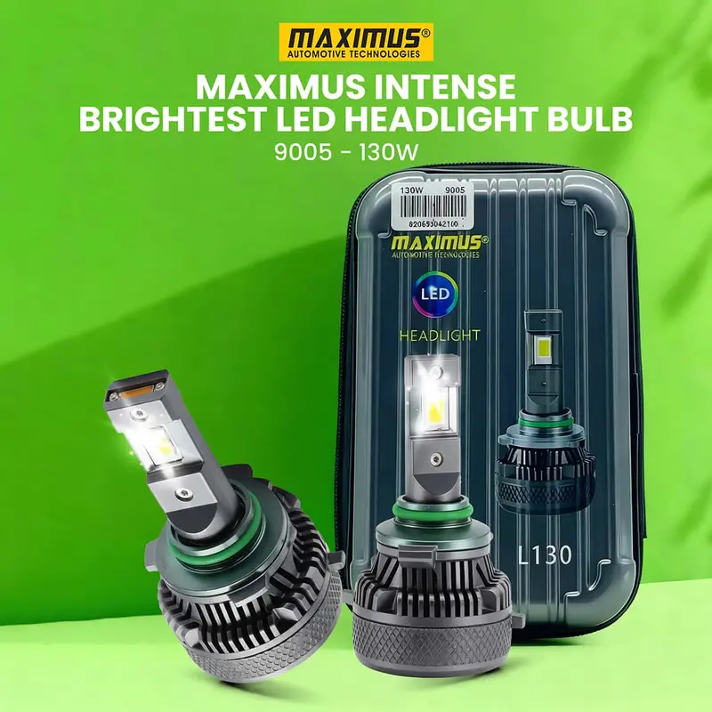 Maximus Intense Brightest Led Headlight Bulb - 9005 -130W 1