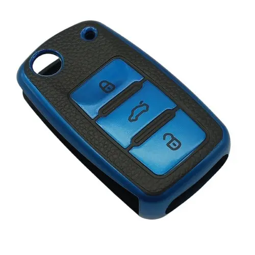 Maximus Jack Knife Alarm System Remote Leather Design Tpu Plastic Blue - Key Cover 3 Buttons 2