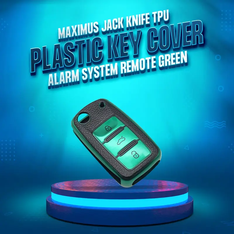 Maximus Jack Knife Alarm System Remote Tpu Plastic Key Cover - Green Black | 3 Buttons 1