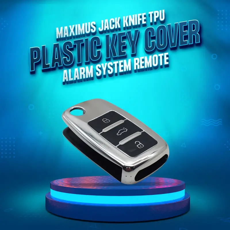 Maximus Jack Knife Alarm System Remote Tpu Plastic Key Cover Silver - 3 Buttons 1