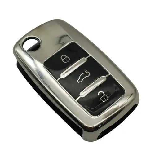 Maximus Jack Knife Alarm System Remote Tpu Plastic Key Cover Silver - 3 Buttons 2