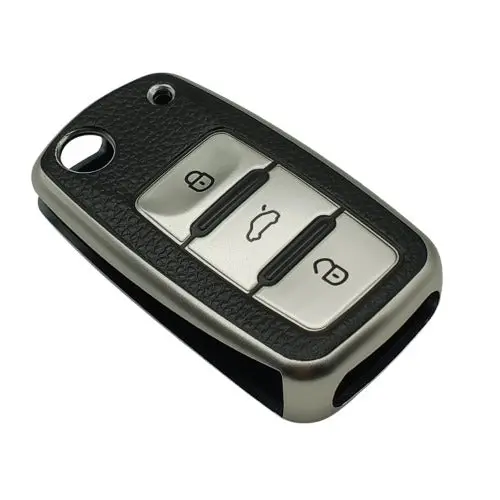 Maximus Jack Knife Alarm System Remote Tpu Plastic Key Cover Style - Leather Texture - Design Key Cover 3 Buttons 2