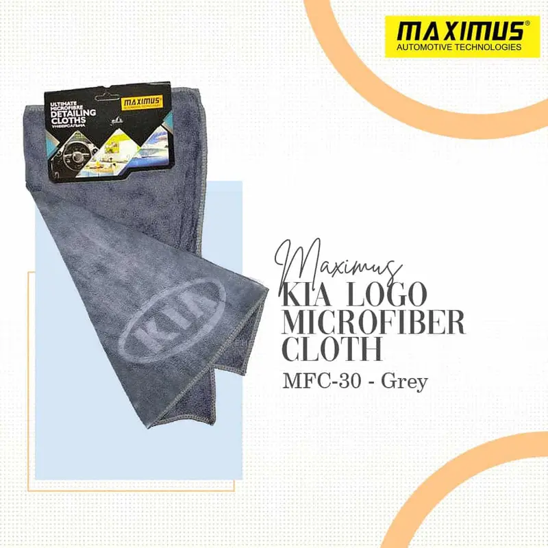 Maximus Kia Logo Microfiber Cloth Mfc-30 40X40cm 400Gsm - Grey 1
