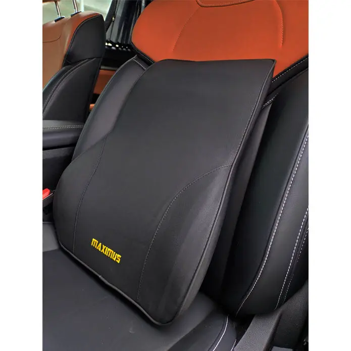 Maximus Leather Back Rest Cushion Black Posture Therapy Lumbar 2
