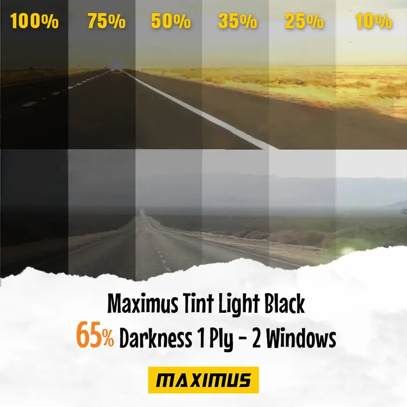 Maximus Light Black 65% Darkness 1 Ply Tint Film (2 Windows) 1