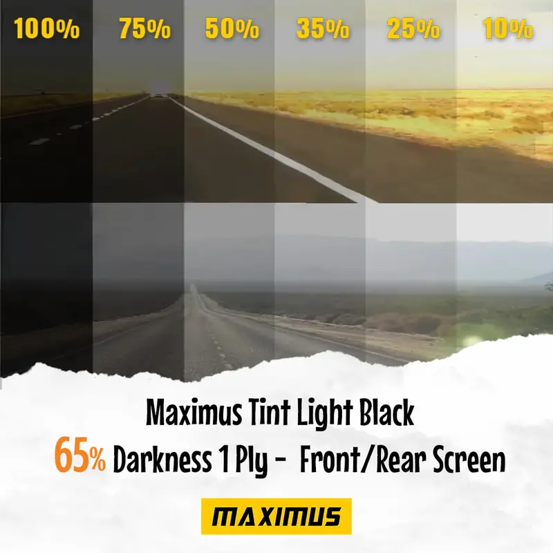 Maximus Light Black 65% Darkness Tint Film For Rear / Front (1 Screen) - 1 Ply 1