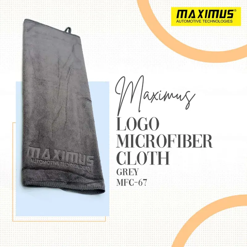 Maximus Logo Microfiber Cloth Mfc-67 - 40X40cm 400Gsm - - Super Soft Cloth - Grey 1