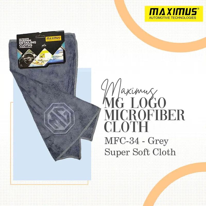 Maximus Mg Logo Microfiber Cloth Mfc-34 40X40cm 400Gsm - Super Soft Cloth- Grey 1