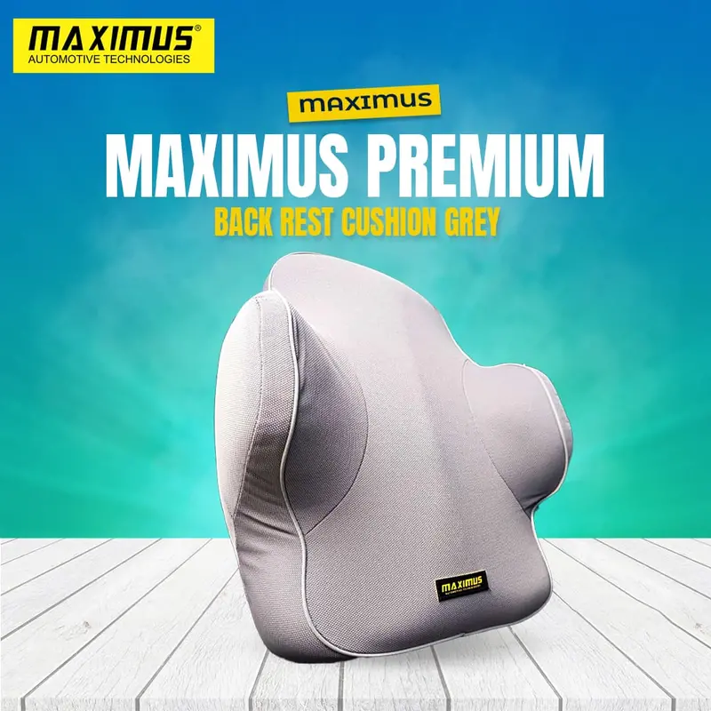 Maximus Premium Back Rest Cushion Grey Lumbar Support 1