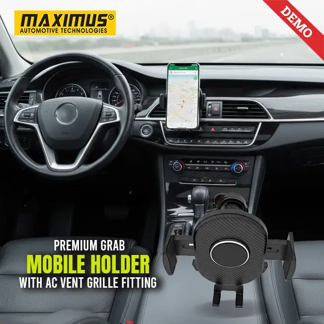 Maximus Premium Grab Mobile Holder With Ac Vent Grille Fitting 1