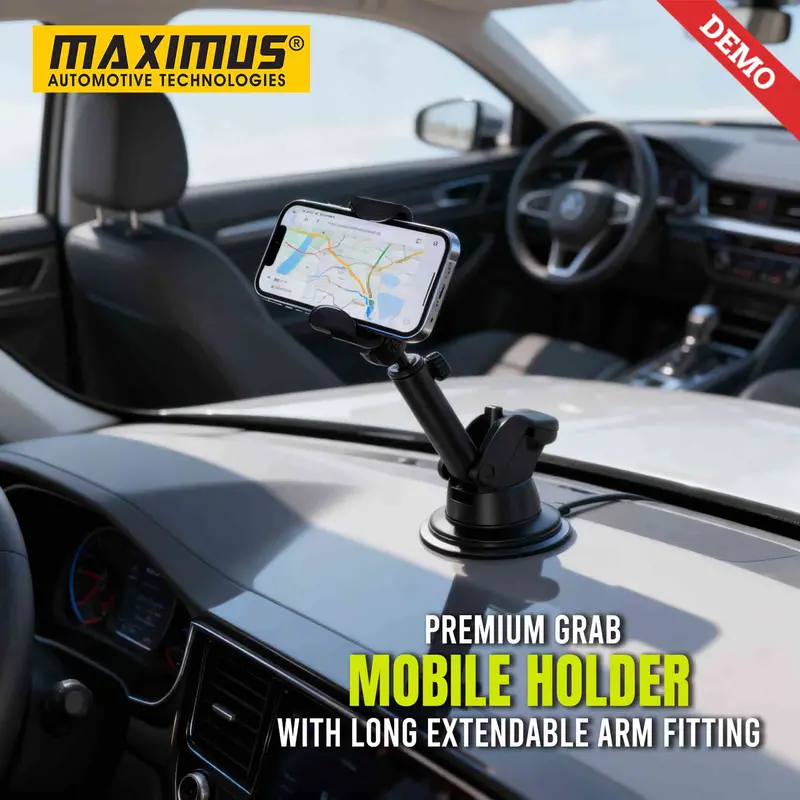 Maximus Premium Grab Mobile Holder With Long Extendable Arm Fitting 1
