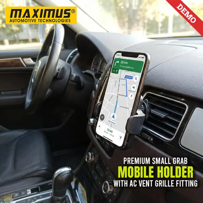Maximus Premium Small Grab Mobile Holder With Ac Vent Grille Fitting 1