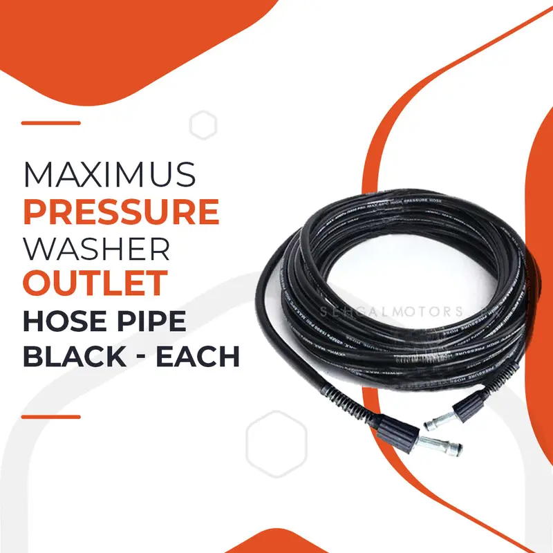 Maximus Pressure Washer Outlet Hose Pipe Black - Each 1