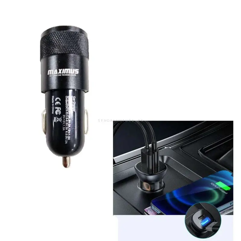 Maximus Qc 3.0+Pd Type C 2 Port Usb Car Charger 2