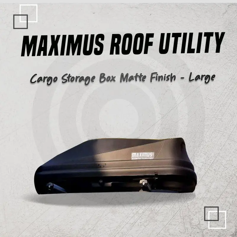 Maximus Roof Utility Cargo Storage Box Matte Finish - Large 1
