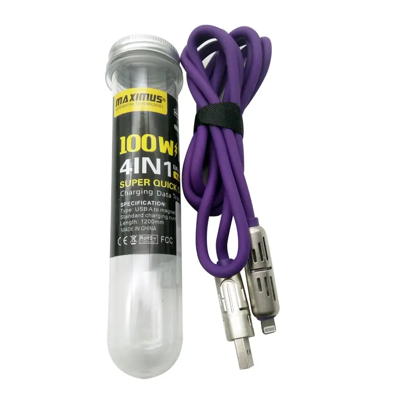 Maximus Special 4 In 1 Fast Charging Cables 1M Purple 2