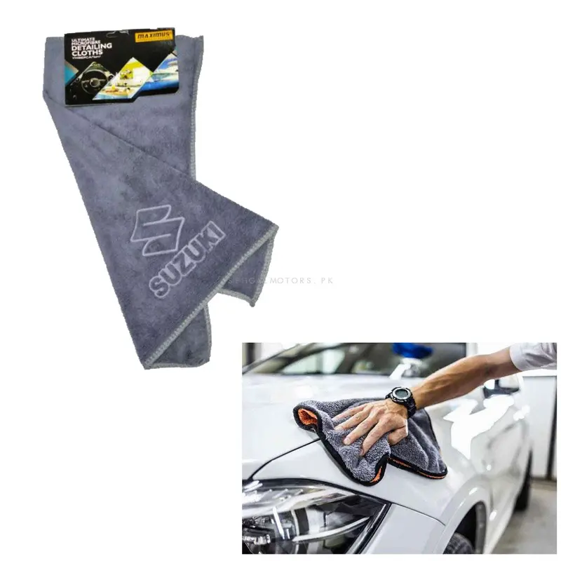 Maximus Suzuki Logo Microfiber Cloth Mfc-37 40X40cm 400Gsm - Super Soft Cloth- Grey 2