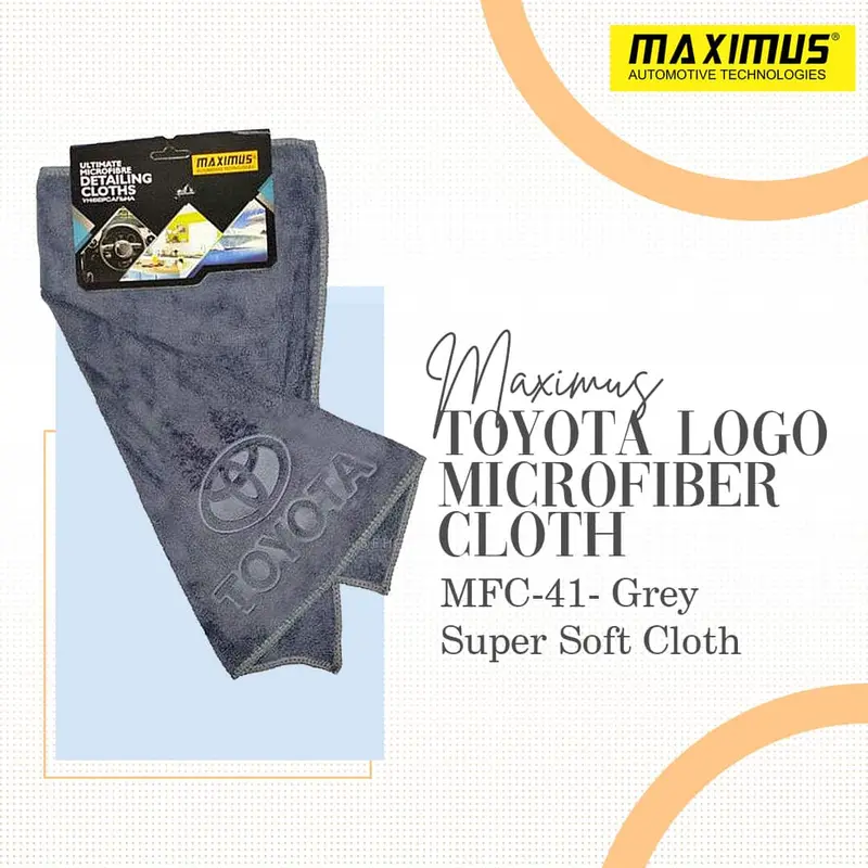 Maximus Toyota Logo Microfiber Cloth Mfc-41 40X40cm 400Gsm - Super Soft Cloth Grey 1