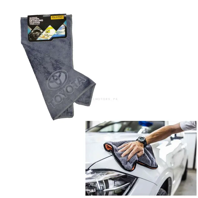 Maximus Toyota Logo Microfiber Cloth Mfc-41 40X40cm 400Gsm - Super Soft Cloth Grey 2