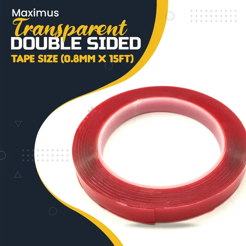 Maximus Transparent Double Sided Tape Size (0.8Mm X 15Ft) 1