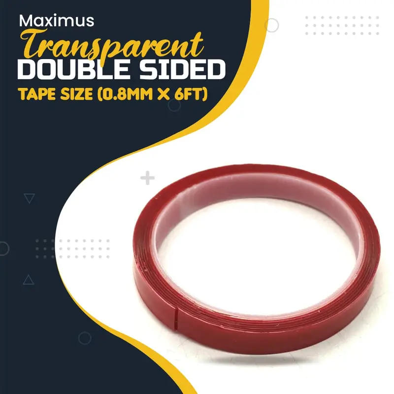 Maximus Transparent Double Sided Tape Size (0.8Mm X 6Ft) 1