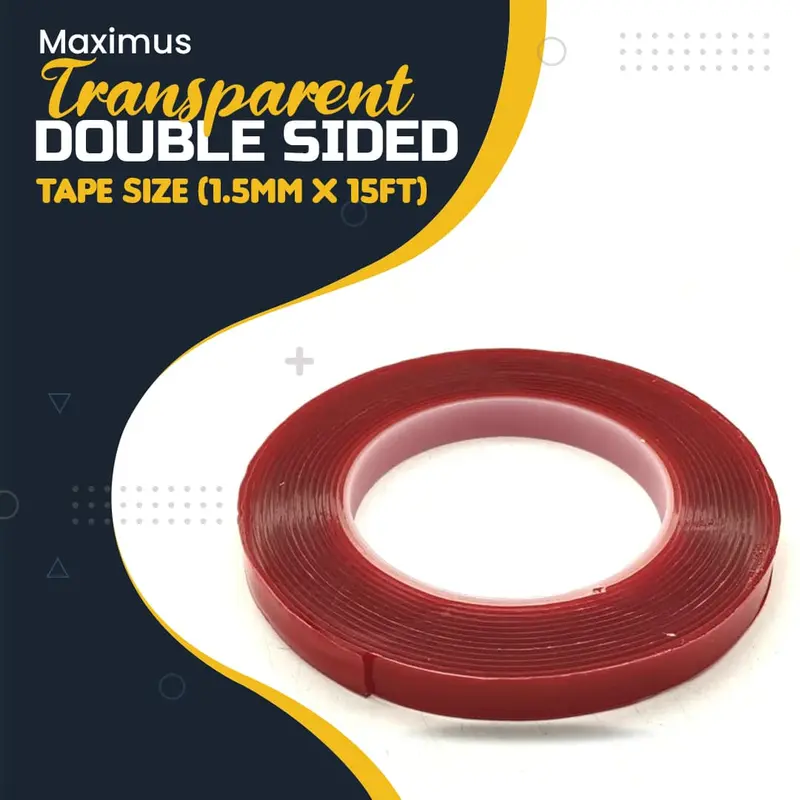Maximus Transparent Double Sided Tape Size (1.5Mm X 15Ft) 1