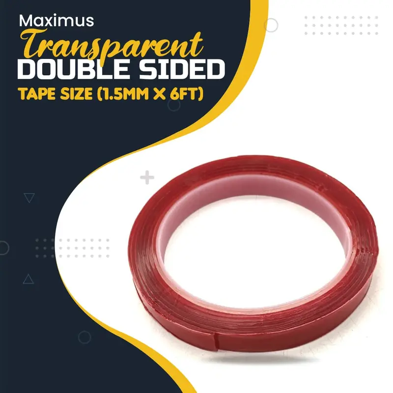 Maximus Transparent Double Sided Tape Size (1.5Mm X 6Ft) 1