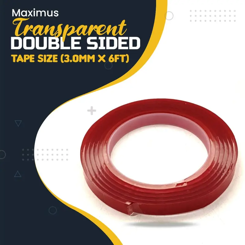 Maximus Transparent Double Sided Tape Size (3.0Mm X 6Ft) 1