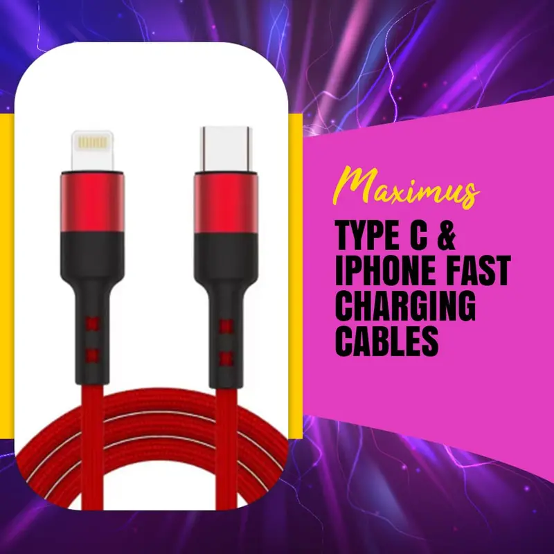 Maximus Type C & Iphone Fast Charging Cables 1
