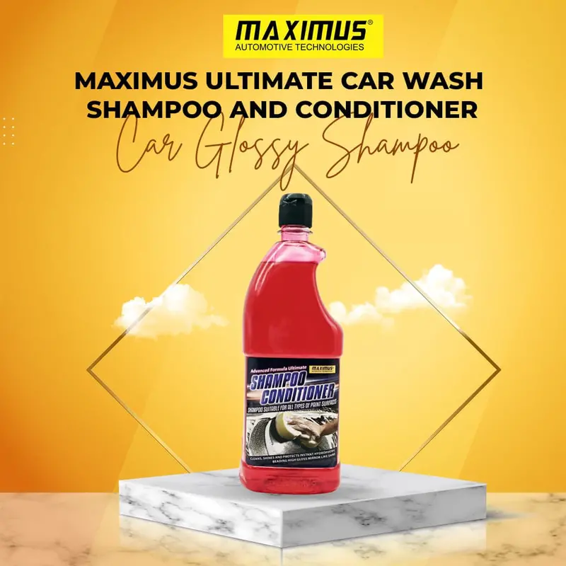 Maximus Ultimate Car Wash Shampoo And Conditioner - 1L - Car Glossy Shampoo Cleaning Agent 1