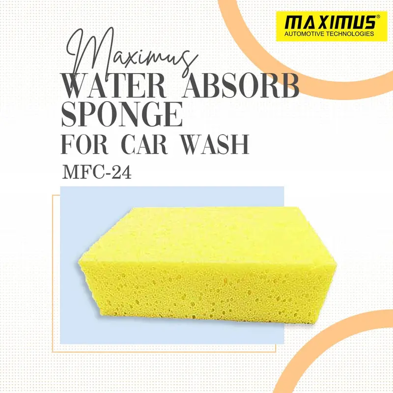 Maximus Water Absorb Sponge 16*10*5 Cm Mfc-24 - For Car Wash Car Motorcycle Bike Boat And House 1