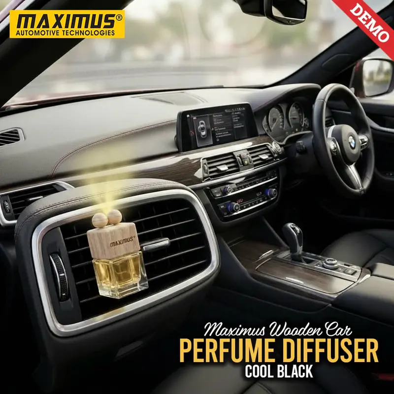 Maximus Wooden Car Perfume Diffuser Cool Black Ac Vent & Hanging 1