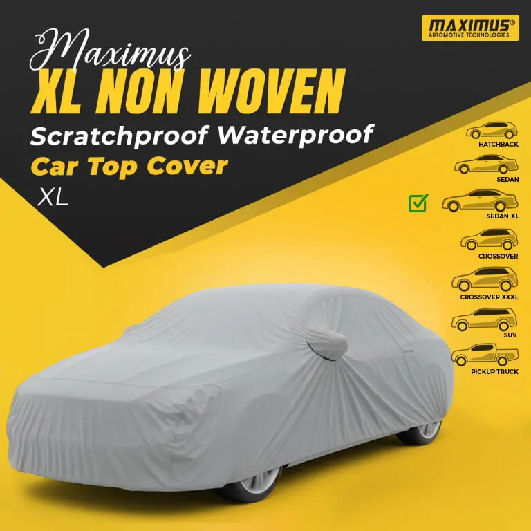 Maximus Xl Non Woven Scratchproof Waterproof Car Top Cover - Xl Prem 1