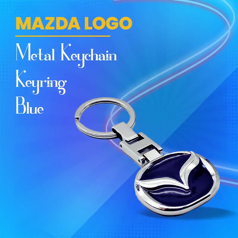 Mazda Logo Metal Keychain Keyring - Blue 1