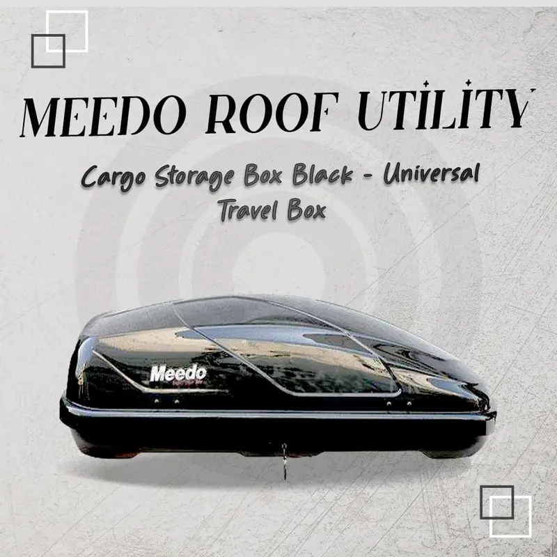 Meedo Roof Utility Cargo Storage Box Black - Universal Travel Box | Toyota Revo Rocco Vigo Prado Fortuner Brv 1