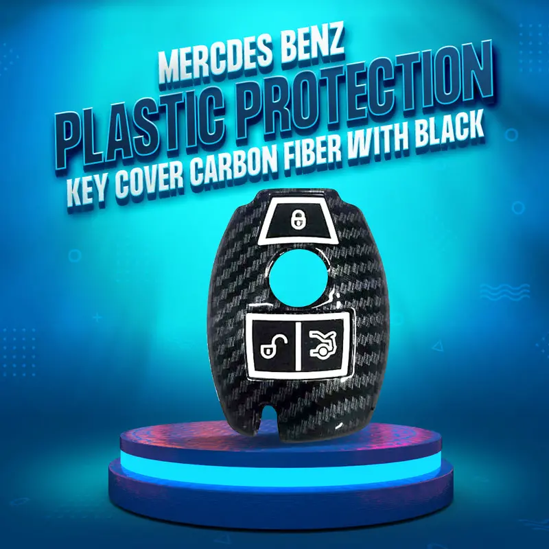 Mercdes Benz Plastic Protection Key Cover Carbon Fiber With Black Pvc 1